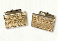 14kt Yellow Gold Custom Calendar Cuff Links