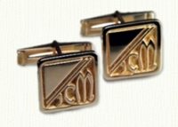 Square cuff links in 14kt, CUFF LINKS