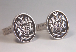 Sterling silver custom family crest cuff links