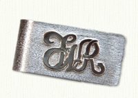 Raised initials money clip