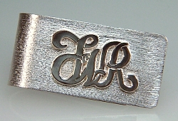 Raised initials money clip