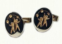 Custom 14KY photo etched cuff links - reverse etch