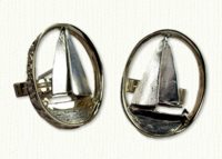 Sailboat Cuff Links - 14kt two tone