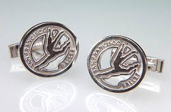 Sterling silver custom ballet cuff links, pierced