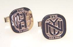 Monogram cuff links in 14KY